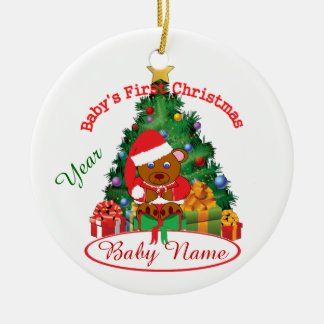 De eerste kerstversiering van de baby op maat keramisch ornament