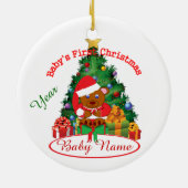 De eerste kerstversiering van de baby op maat keramisch ornament (Achterkant)