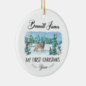 De eerste kerstversiering van de baby op maat keramisch ornament (Rechts)