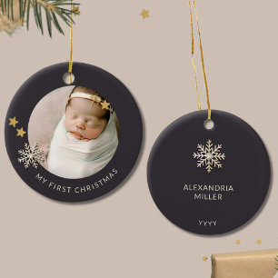 De eerste kerstversiering van de baby op maat keramisch ornament