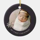 De eerste kerstversiering van de baby op maat keramisch ornament (Voorkant)