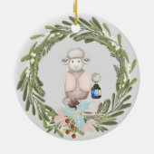 De eerste kerstversiering van de baby op maat keramisch ornament (Achterkant)
