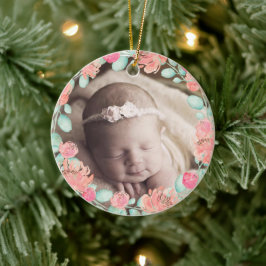 De eerste kerstversiering van de baby op maat keramisch ornament