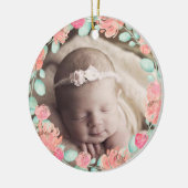 De eerste kerstversiering van de baby op maat keramisch ornament (Links)