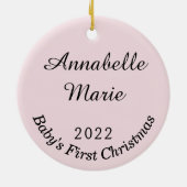 De eerste kerstversiering van de baby op maat keramisch ornament (Achterkant)