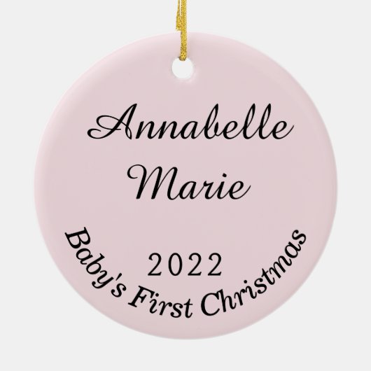 De eerste kerstversiering van de baby op maat keramisch ornament (Achterkant)