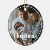 De eerste kerstversiering van de baby op maat keramisch ornament (Links)