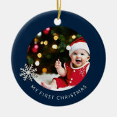 De eerste kerstversiering van de baby op maat keramisch ornament (Voorkant)
