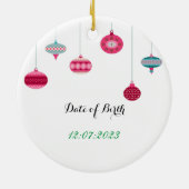 De eerste kerstversiering van de baby op maat keramisch ornament (Achterkant)