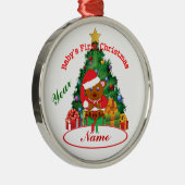 De eerste kerstversiering van de baby op maat metalen ornament (Rechts)