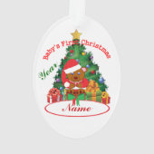 De eerste kerstversiering van de baby op maat ornament (achterkant)