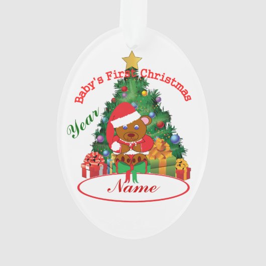 De eerste kerstversiering van de baby op maat ornament (achterkant)