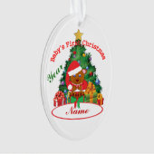 De eerste kerstversiering van de baby op maat ornament (voorkant)