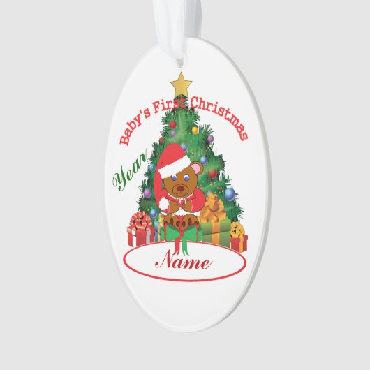 De eerste kerstversiering van de baby op maat ornament (voorkant)