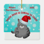 De eerste kerstversiering van de gepersonaliseerde keramisch ornament (Achterkant)