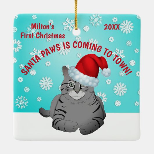 De eerste kerstversiering van de gepersonaliseerde keramisch ornament (Achterkant)