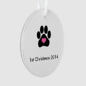 De eerste kerstversiering van de hond ornament (voorkant)