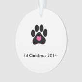 De eerste kerstversiering van de hond ornament (voorkant)
