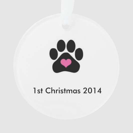 De eerste kerstversiering van de hond ornament (voorkant)