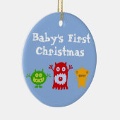 De eerste kerstversiering van de kleine Monsters B Keramisch Ornament (Rechts)