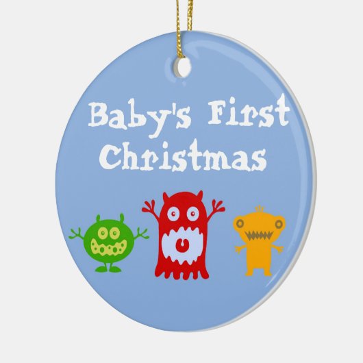 De eerste kerstversiering van de kleine Monsters B Keramisch Ornament (Links)