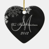 De eerste kerstversiering van een paar | Chalkboar Keramisch Ornament