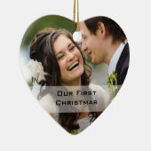 De eerste kerstversiering van een paar | Foto Keramisch Ornament (Rechts)
