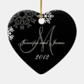 De eerste kerstversiering van een paar | Foto Keramisch Ornament (Achterkant)