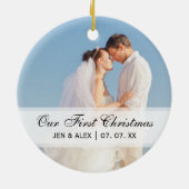 De eerste kerstversiering van een paar | Foto Keramisch Ornament (Achterkant)