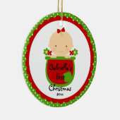 De eerste kerstversiering van het blote babymeisje keramisch ornament (Rechts)