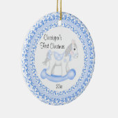 De eerste kerstversiering van Horse Boy Baby Keramisch Ornament (Rechts)
