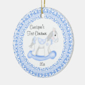 De eerste kerstversiering van Horse Boy Baby Keramisch Ornament (Links)