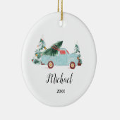 De eerste kerstversiering van Truck Baby Keramisch Ornament (Rechts)