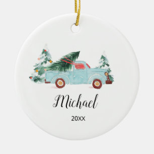 De eerste kerstversiering van Truck Baby Keramisch Ornament
