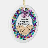 De eerste kerstversiering van Twins Baby Keramisch Ornament (Rechts)