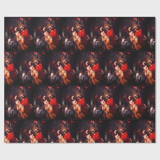 De eerste kerstVintage Cadeaupapier (Vlak)