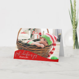 De eerste kerstvreugde voor de baby - de FOTO VAN  Kaart