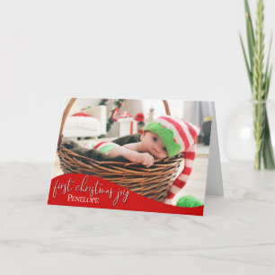 De eerste kerstvreugde voor de baby - de FOTO VAN Kaart