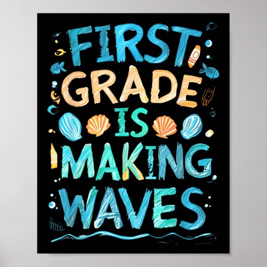 De eerste klas maakt golven terug naar school Kind Poster (Voorkant)