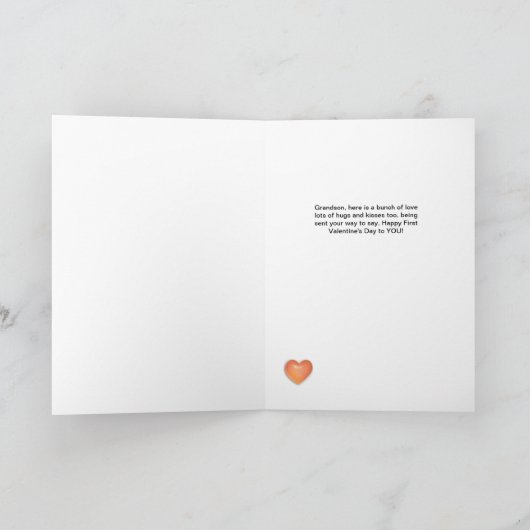 De eerste Kleinzoon van Valentijn Feestdagen Kaart (Binnen)