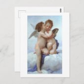 De eerste kus, Amor en Psyche, Bouguereau Briefkaart (Voorkant / Achterkant)