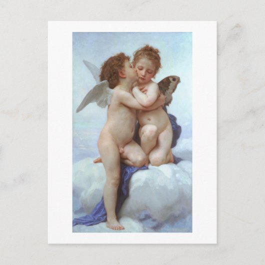 De eerste kus, Amor en Psyche, Bouguereau Briefkaart (Voorkant)
