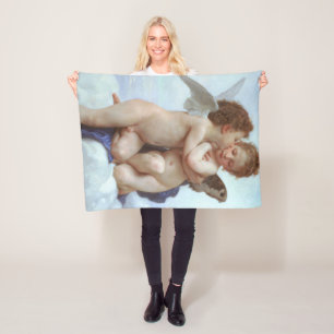 De eerste kus, Amor en Psyche, Bouguereau Fleece Deken