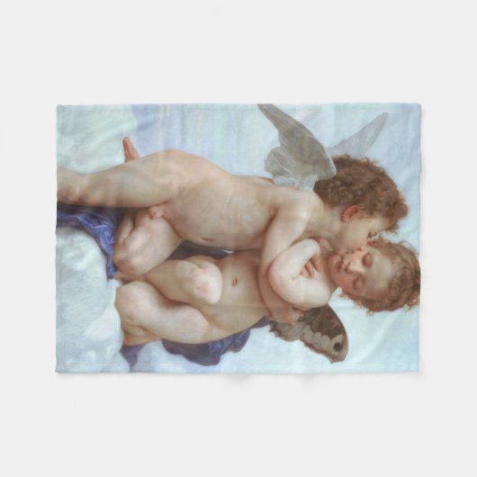 De eerste kus, Amor en Psyche, Bouguereau Fleece Deken (Voorkant (Horizontaal))