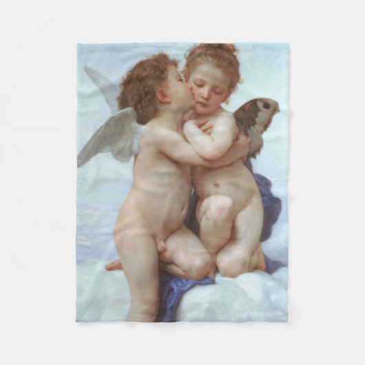 De eerste kus, Amor en Psyche, Bouguereau Fleece Deken (Voorkant)