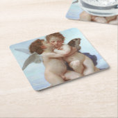 De eerste kus, Amor en Psyche, Bouguereau Kartonnen Onderzetters (Schuin)