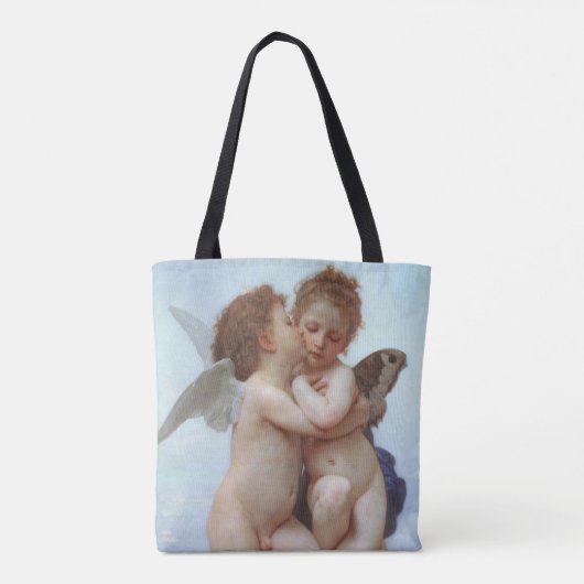 De eerste kus, Amor en Psyche, Bouguereau Tote Bag (Achterkant)