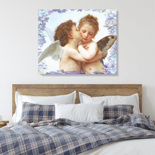 DE EERSTE KUS, C.1873 William Bourgeau Canvas Afdruk (Insitu (Slaapkamer))
