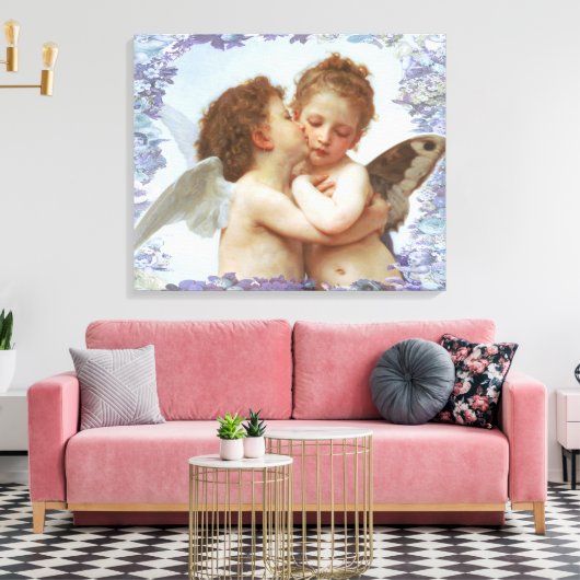 DE EERSTE KUS, C.1873 William Bourgeau Canvas Afdruk (Insitu (Woonkamer))
