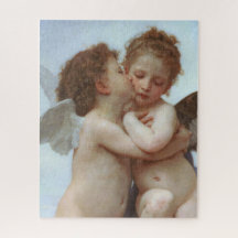 De eerste kus-Valentijn van Bouguereau Angel Puzzl